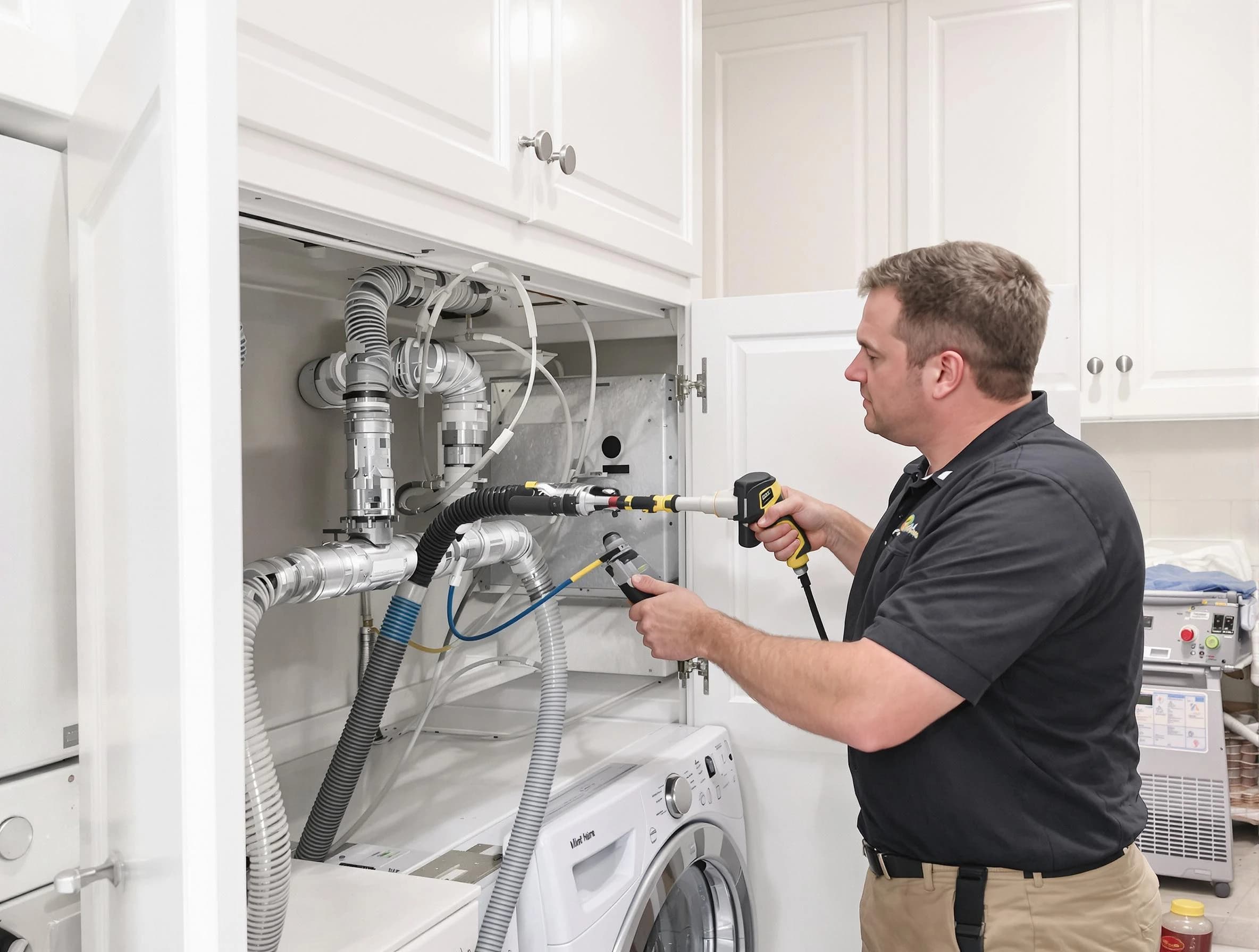 Cranberry Dryer Vent Cleaning professional removing severe blockage from a clogged dryer vent in Cranberry