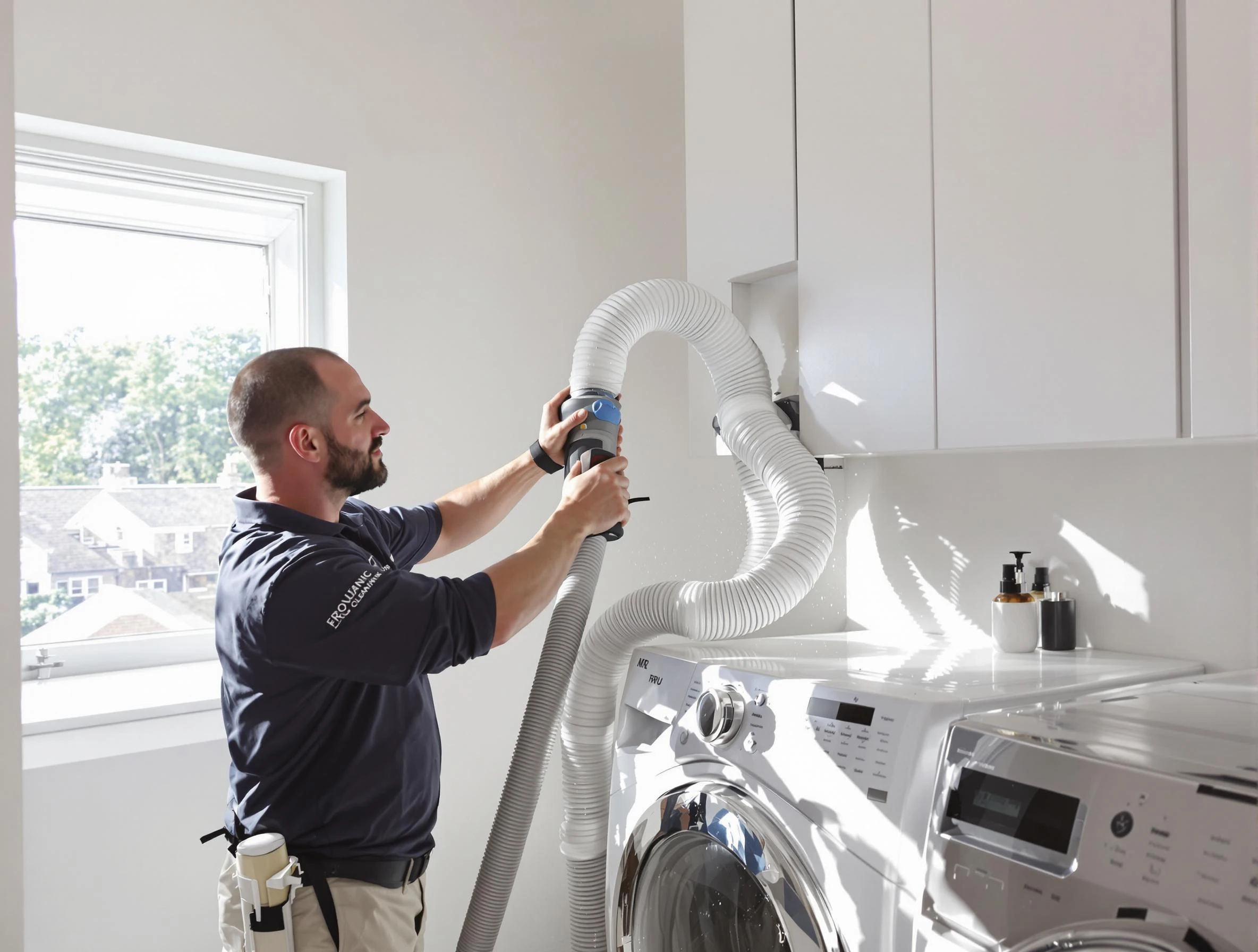 Certified Cranberry Dryer Vent Cleaning technician performing dryer vent cleaning in Cranberry